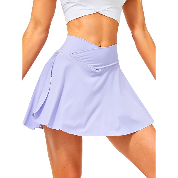 Jupe Sport Courte Avec Short Intégré - Yoga, Tennis, Fitness - Taille Haute - Polyester