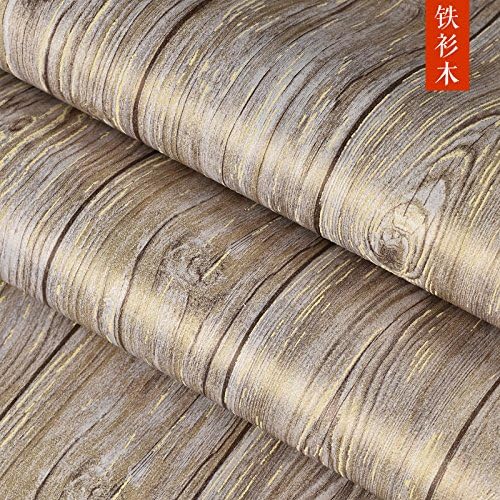 Reyqing Wood Grain Retro, Nostalgic Stripe, Background Wall, Living Room, Study, Simple Non-Woven Wallpaper, Wallpaper,Iron Wood T-Shirt,Wallpaper Only