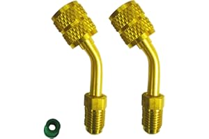 JIANZHENKEJI 2 pieces R410A Mini Split System charging vacuum port adapter, Converts new R410a style 5/16 SAE service ports to accept older 1/4 SAE gauge hoses.