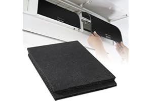 QINERSAW 2 Fogli Filtri Condizionatore Universali, Filtro Carboni Attivi, Filtro Cappa Cucina Carboni Attivi Taglio Libero 1.22M*0.2M*3mm per Condizionatore D'Aria Purificatore D'aria