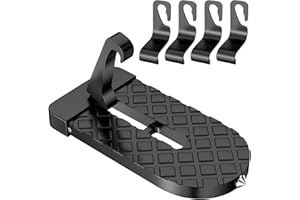 Maxentico Escalón Caravana Puede Soportar 200 Kg, Soporte Puerta Coche con 4 Ganchos, Peldaño Plegable para Puerta de Coche, Pedal Puerta de Coche, Paso de Puerta de Pedal de Coche Plegable para Auto