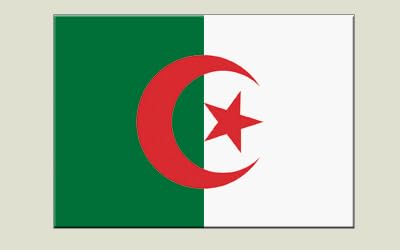 Self-Adhesive/Algerian Flag Sticker – 7 x 10 cm Pack of 5 Pieces