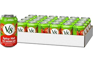THE AMERICAN STORE V8 Spicy Hot 100% Vegetable Juice, 11.5oz (341ml) Can - Case of 24 - US Import