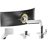 PUTORSEN Monitor Mount for 17-43 Inch Flat Curved Screen, Monitor Arm Screen Mount 18 kg per Arm, with 2 x 3.0 USB Port, Heig