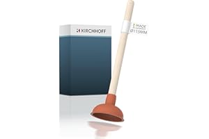 Kirchhoff 99908100 Profi-Pömpel 115 mm, Saugglocke für verstopfte Waschbecken, Küchenspüle, WC-Pümpel zur chemielosen Reinigung, Kleiner Abflussreiniger bei Verstopfung, Rot