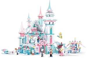 Sluban Magiczny zamek zimowy (1324 części) [M38-B0789], zestaw do zabawy, klocki zaciskowe, Girls Dream, z figurką do gry, kolorowe marzenia dziewcząt, SL95659