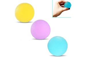 ETERSPR 3PCS Balles d'exercice pour Les Mains, Balles de Renforcement des Mains Kit d'exercices, Ballon de Pression Silicone Non Toxique et Inodore, pour Exercices Main, Soulager Stress (Jaune, Vert, Violet)