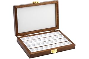 Ginobili Palette Aquarelle en Bois 36 Cellules, Boîte de Peinture en Bois Vide, Portable