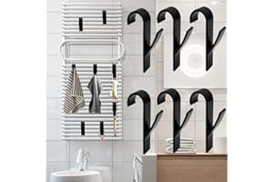 Firavggu 6 Stk Handtuchhaken Heizkörper Handtuchhalter Schwarz Heizkörperhaken Haken für Handtuchheizkörper Plastik Badheizkörper Rundheizkörper Handtuchhalter Heizungshaken zum Einhängen