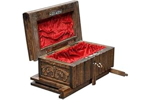 Tubibu Walnut Treasure Within Puzzle Secret Magic Box, handgefertigt, einzigartige Schmuckschatulle mit verstecktem Schlüssel, 25 x 15 x 12 cm