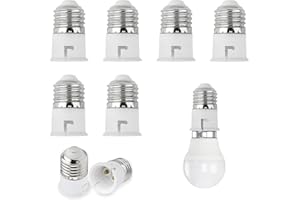 EIAIGKY 6 Pcs E27 to B22 Socket Converter, Screw to Bayonet Bulb Socket Adaptor, Light Socket Adapter for LED, CFL, Filament, and Incandescent Bulbs, 60W Max, 0-250V Voltage, Heat Resistant, Easy Installation