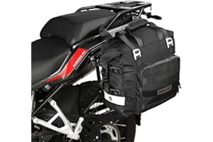 Rhinowalk - Borsa per la sella della moto, impermeabile, con chiusura rapida, 20 l, adatta per la maggior parte delle moto sportive e adventure (nero, 1 singola)