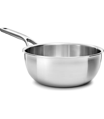 Poêle KitchenAid Classic 28cm - Acier Inox Céramique Sans PFAS - Induction, Four 160°C, Anti-Adhésive
