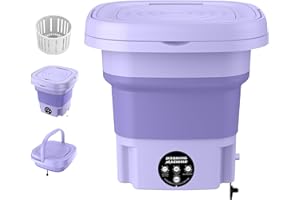 IYUNGO Mini Waschmaschine, Faltbare Waschmaschine mit Trockner, Portable Washing Machine 8L Reisewaschmaschine für Camping, Reisen, Kinder-Kleidung Unterwäsche Socken(Geräuscharm)