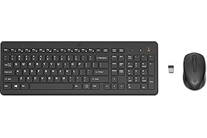 HP 330 Wireless Keyboard and Mouse Combo | 2.4 GHz Wireless Connection with USB Dongle | 12 Function Keys | Ergonomically Designed | 1600 DPI | LED Indicators | Numpad | Black
