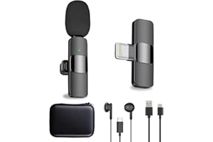 Ryzwoc Lavalier Mikrofon, Wireless Mini Mikrofon für iPhone, Handy-Mikrofon für iPhone Video Recording, Kabellos Ansteckmikrofon für YouTube/Facebook Live(1 Sender)
