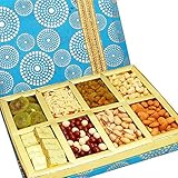 Ghasitaram Gifts Diwali Gifts Dry Fruits Hamper -Satin 8 Part Hamper Box