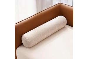 Nackkudde, Rund Cylinderkudde - Rygg- och Nackstöd för Sömn, Inomhus & Utomhus, Avtagbart Övertäck - Även för Husdjur, Sofaprydnad(Lätt kaffe,20x120cm)