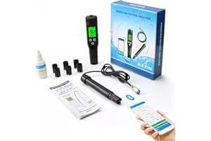 DEWINLVD Bluetooth sauerstoff detektor wasser sauerstoff messgerät wasser detektor für gelösten sauerstoff Kultur Anwendbar auf Fischteich Aquarium Aquakultur BLE-9100 (umfassen elektrolytischem Pulver)