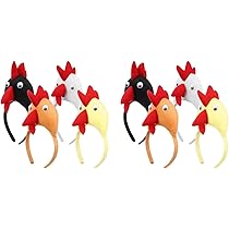 Didiseaon 3 Huhn Kostüm Stirnbänder – Plüsch Hahn & Henne Haarband Für Party & Cosplay