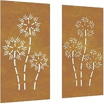 VidaXL Garten-Wanddeko 2-teilig Aus Cortenstahl – 105 X 55 Cm, Wetterfest Mit Baum-Design
