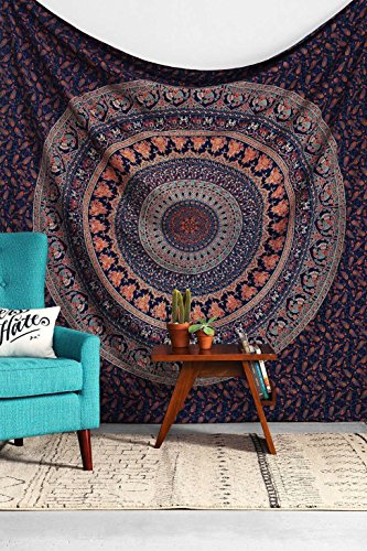 Bless International Wandbehang im indischen Stil / Hippie-Stil, mit psychedelischem Mandala, mehrfarbig, Doppelbett-Größe - 2