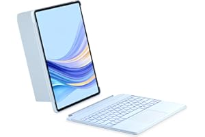 Inateck Keyboard Case for iPad Air 13 inch M3 2025/M2 2024, iPad Pro 12.9 inch 6/5/4/3 Gen, Portrait/Landscape Mode, Magnetic Detachable Keyboard, 7 Color Backlight and Trackpad, QWERTY, KB04118 Blue