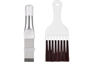 Bezavea 2 Pcs Air Conditioner Fin Comb, Conditioner Condenser Fin Cleaning Brush, Stainless Steel AC Fin Comb, Straight Condenser Fin Comb, Cleaning Tool for Air Condition Evaporator Radiator