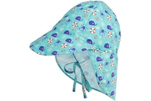 LACOFIA Sombrero de Playa de protección Solar para bebé Gorro de Verano de Solapa Ajustable Super Suave para niños