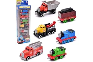 IFHDO Il Trenino Thoma-s,6 Pcs Thoma-s Mini Figure Set,Thomas Giocattolo Decorazioni Forniture Set di Auto Giocattolo Giocattoli del Treno Thomas Figura Cake Topper Regalo di Compleanno per Bambini