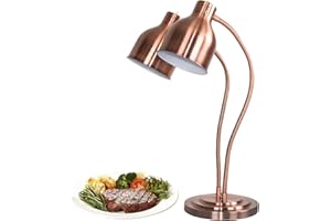 YAOYAOO Lampada di Calore Alimentare Commerciale, Scalda Vivande Doppia Testa Commerciale Buffet Lampade Riscaldanti per Cibo Riscaldante, Distaccato Scaldavivande Paralume Regolabile