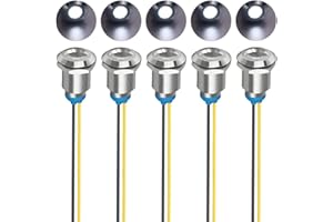 Gebildet 5pcs 12mm LED Metal Indicator 230VAC Light Lampada di Segnalazione Impermeabile (Bianco)