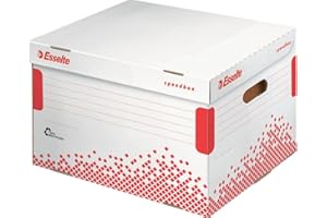 Esselte Boîte de Stockage et de Transport Speedbox for Binders, Capacité: 5 Classeurs 75mm, Blanc, 623914