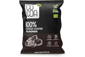 CO COA Amandes au Cacao 100% BIO 70g - Chocolat Noir CRU Sans Sucre, Fèves de Cacao Crues, Sans Gluten, Vegan, Faible en Glucides, Adapté KETO, Sans OGM, Sans Huile de Palme
