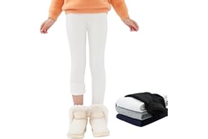 JinBei Leggings Felpati Bambina Invernali Lunghi Pantaloni Termici Bambino Caldo Spesso Leggins Foderati in Pile Morbido Abbigliamento Ragazza Tinta Unita per Sportivi Casual, 5-13 Anni
