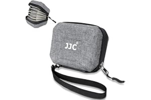 JJC Funda rígida para filtro de lente de cámara con 10 bolsillos, a prueba de polvo y resistente al agua, para ND UV CPL, con correa de mano y paño