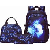 SOMBLG Backpack School Boy Set Children Books Elementary Middle Teenager Big Waterproof Lunch Bag 18 Inch 3 Pcs Boys Handbag