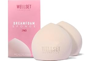 WELLSET Dreamfoam Sponge Make Up 2pcs - Expanding & Ultra-Soft Beauty Blender for Flawless Coverage - Versatile and DurableCosmetic Makeup Sponges