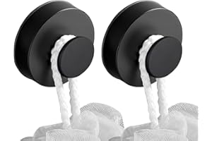 IVEOPPE 2 x Saugnapf Haken, Saugnapf，Saugnäpfe für Bäder，Handtuchhalter Saugnapf，Wiederverwendbare Haken Saugnapf，Wasserdichte Saugnapfhaken，Tragfähigkeit 3 KG/6 lbs，Schwarz
