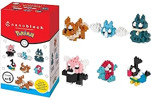 Bandai - Nanoblock - Pack Mini-Figurines Pokémon Type Normal - Coffret de 6 Figurines Pokémon à Assembler en Briques - Jeu de Construction Maquette - Jouet Enfant 12 Ans et + Ado Adultes - NBPM14B