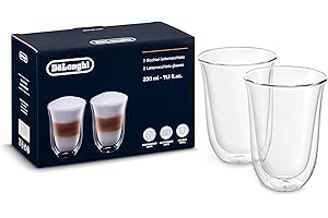 De'Longhi 5513214611 Pack de 2 Verre à café latte isolé 330ml