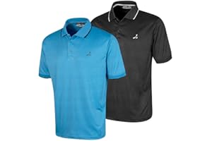 Under Par 2 Pack Men's Golf Polo Shirt in Waffle Knit with Stretch, Moisture Wicking and UV protection