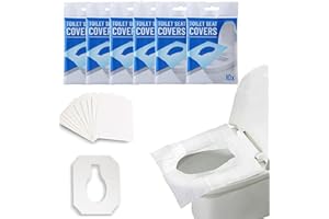 YQBFTC Lot de 60 housses de siège de toilette jetables - Lavables - Protection pour siège de toilette - Pour les voyages, les toilettes publiques, le bureau
