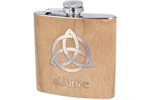 Spruchreif · Petaca de acero inoxidable con grabado · Petaca Céltica · Regalo Céltico · Petaca de madera · Regalos celtas · Regalos de Irlanda · Trinidad