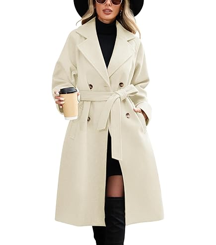 Trench Femme Long - Manteau Transition Printemps/automne - Veste Coupe-vent Classique Avec Capuche