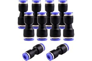 ANGEEK 10 pezzi raccordi per tubi con diametro del tubo 8 e 6 mm, connettori ad aria compressa, riduttori pneumatici, raccordi rapidi push-in, raccordi rapidi per il collegamento ad aria e acqua