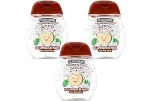 MS MÓVIL SHOP The Fruit Company Gel detergente per le mani COCO Confezione da 3 x 45 ml 70% alcool con aloe vera, formato tasca