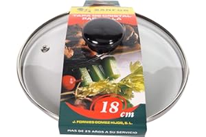 Sanfor - Tapa de Vidrio Multiusos de 18cms de Diámetro | Recambio Tapadera Multiusos