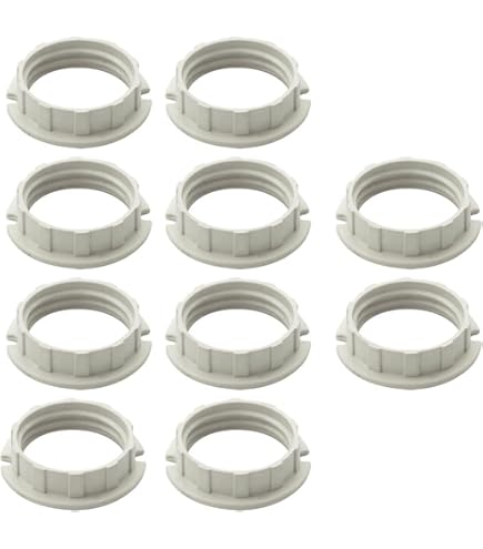 Patikil - 12 Pièces Bagues De Douille G9 En Alliage Et Plastique - Adaptateur Pour Abat-jour - Argenté/Blanc