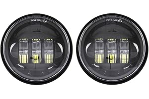 SKUNTUGUANG 2 pcs Noir 11,4 cm 30 W Noir LED brouillard auxiliaire Phare Moto Passing Fog Light Lampe